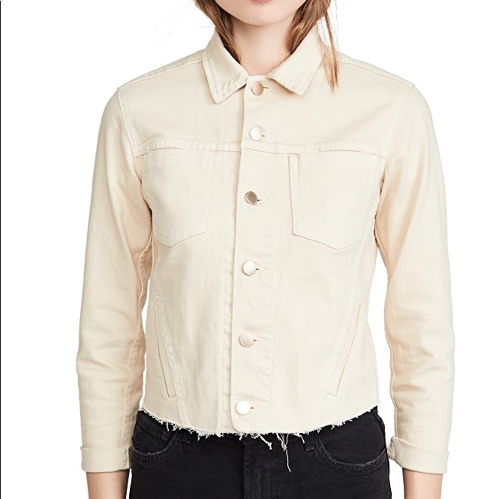 L’agence Janelle Slim Fit Raw Jacket in Coconut